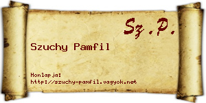 Szuchy Pamfil névjegykártya